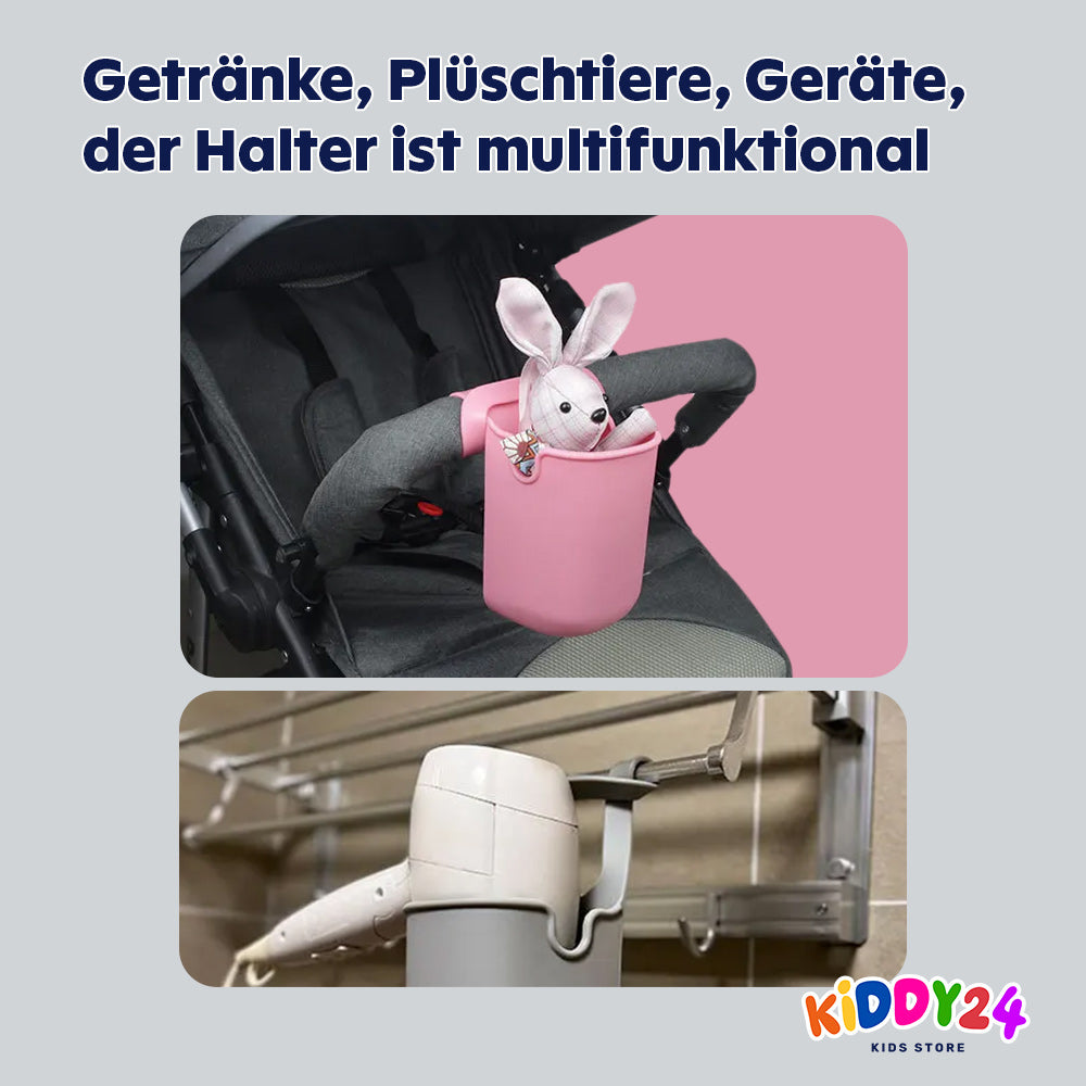Silikon-Getränkehalter für Kinderwagen & Fahrrad – Flexibler Flaschen- & Handyhalter