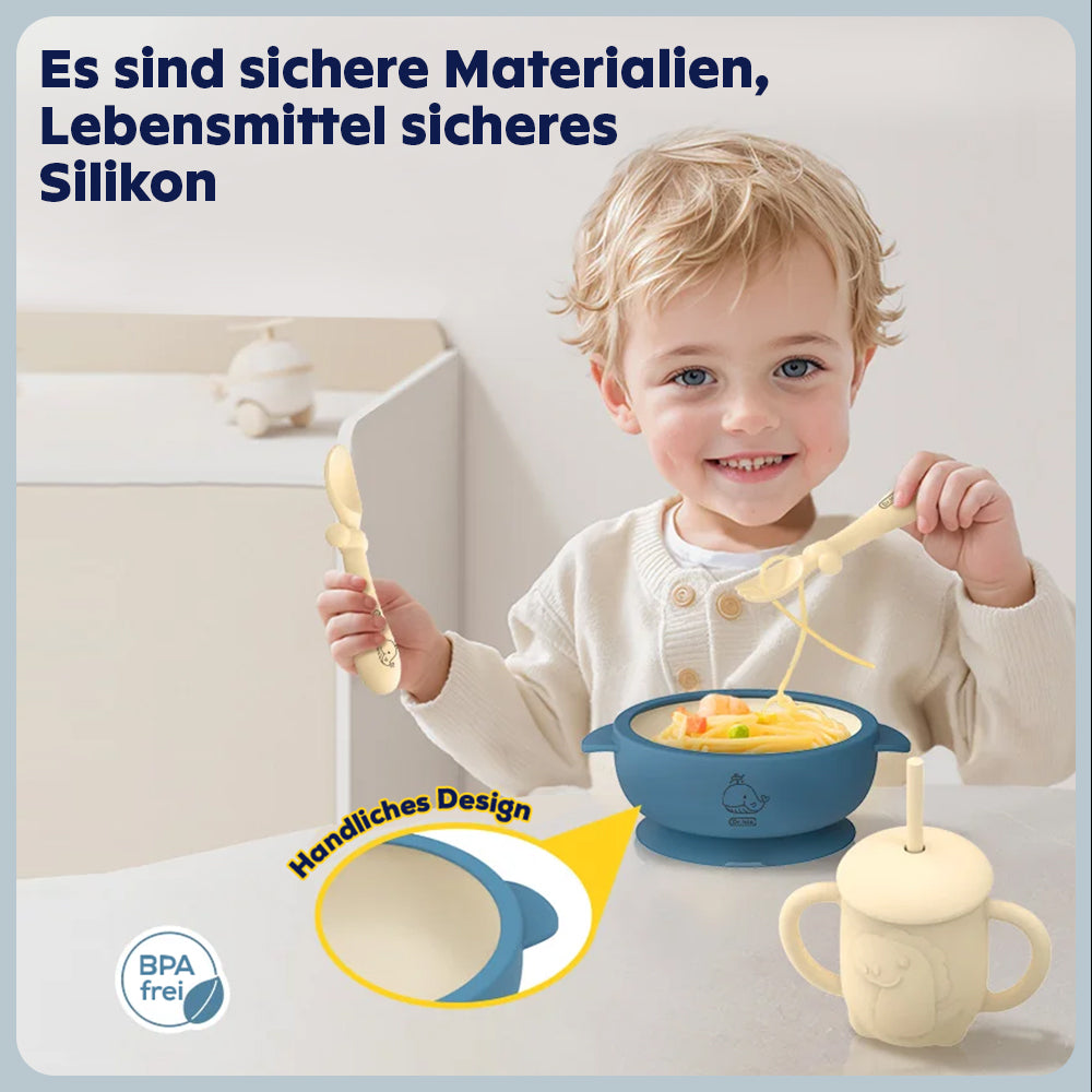 Komplettes Baby-Tischset – rutschfestes Silikon-Geschirr