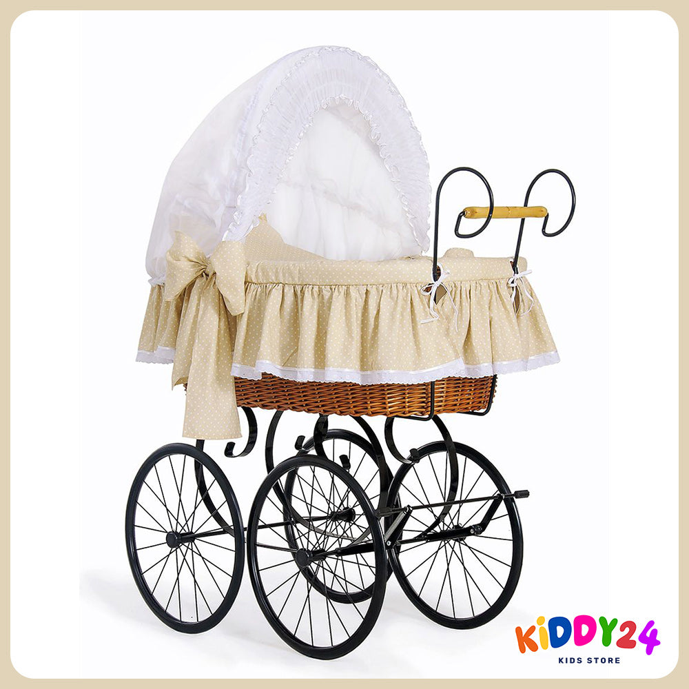 Nostalgiestubenwagen mit Haube, Natur/Beige â MADE IN EUROPE