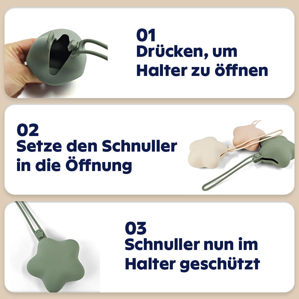 Silikon-Schnullerbox für dein Baby – sauber & griffbereit unterwegs
