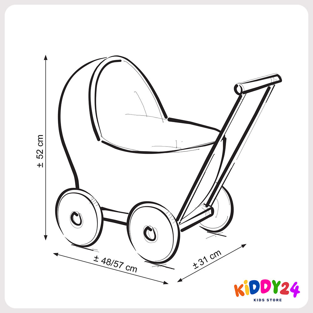 Korbkinderwagen für Puppen in Weiß – Liebevoll Handgefertigt & Elegant