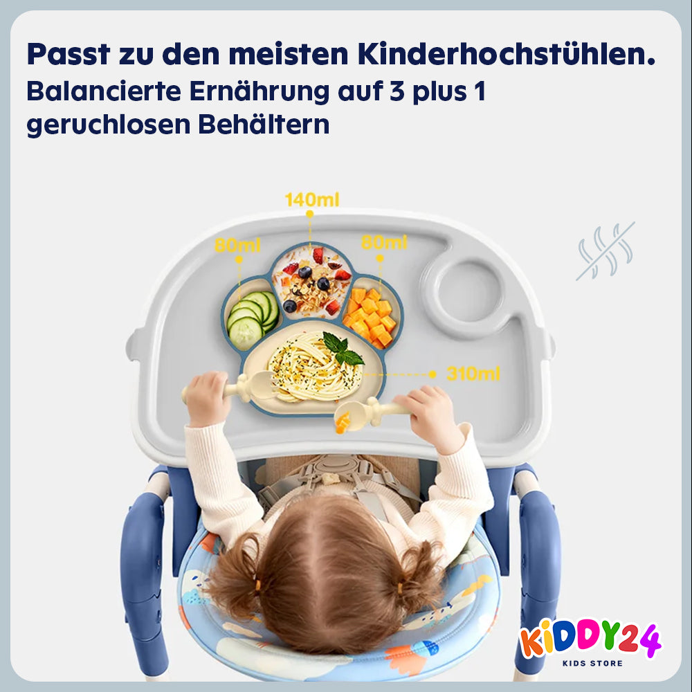 Komplettes Baby-Tischset – rutschfestes Silikon-Geschirr