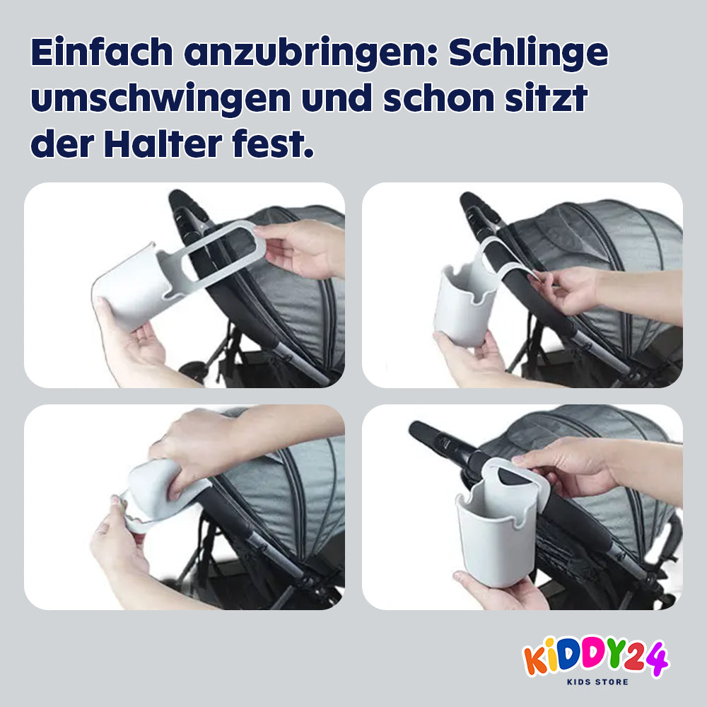 Silikon-Getränkehalter für Kinderwagen & Fahrrad – Flexibler Flaschen- & Handyhalter