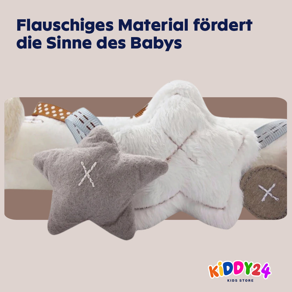 Hängendes Babyspielzeug – Plüsch Kaninchen Rassel für Kinderwagen, Babybett & Autositz