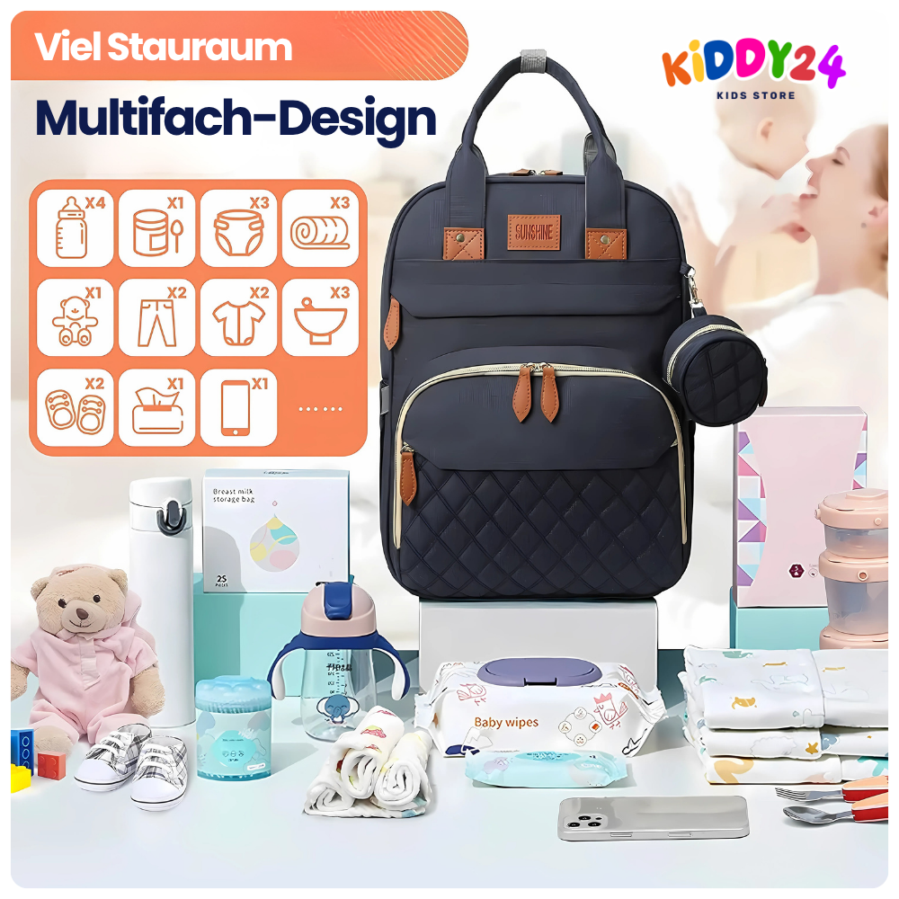 3-in-1 Wickelrucksack mit faltbarem Babybett – Perfekt für unterwegs