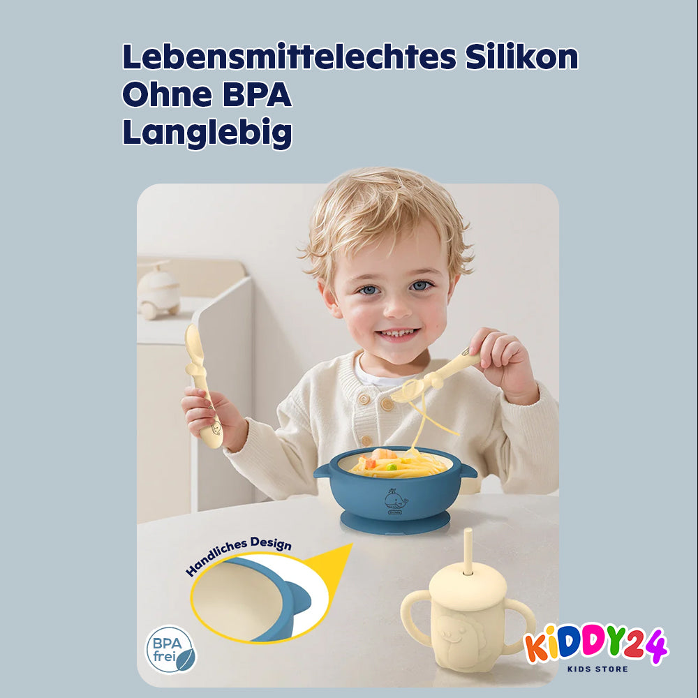 Komplettes Baby-Tischset – rutschfestes Silikon-Geschirr