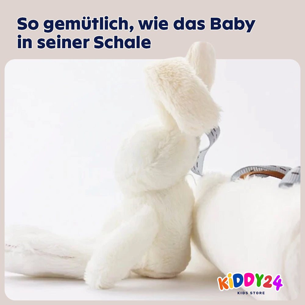 Hängendes Babyspielzeug – Plüsch Kaninchen Rassel für Kinderwagen, Babybett & Autositz