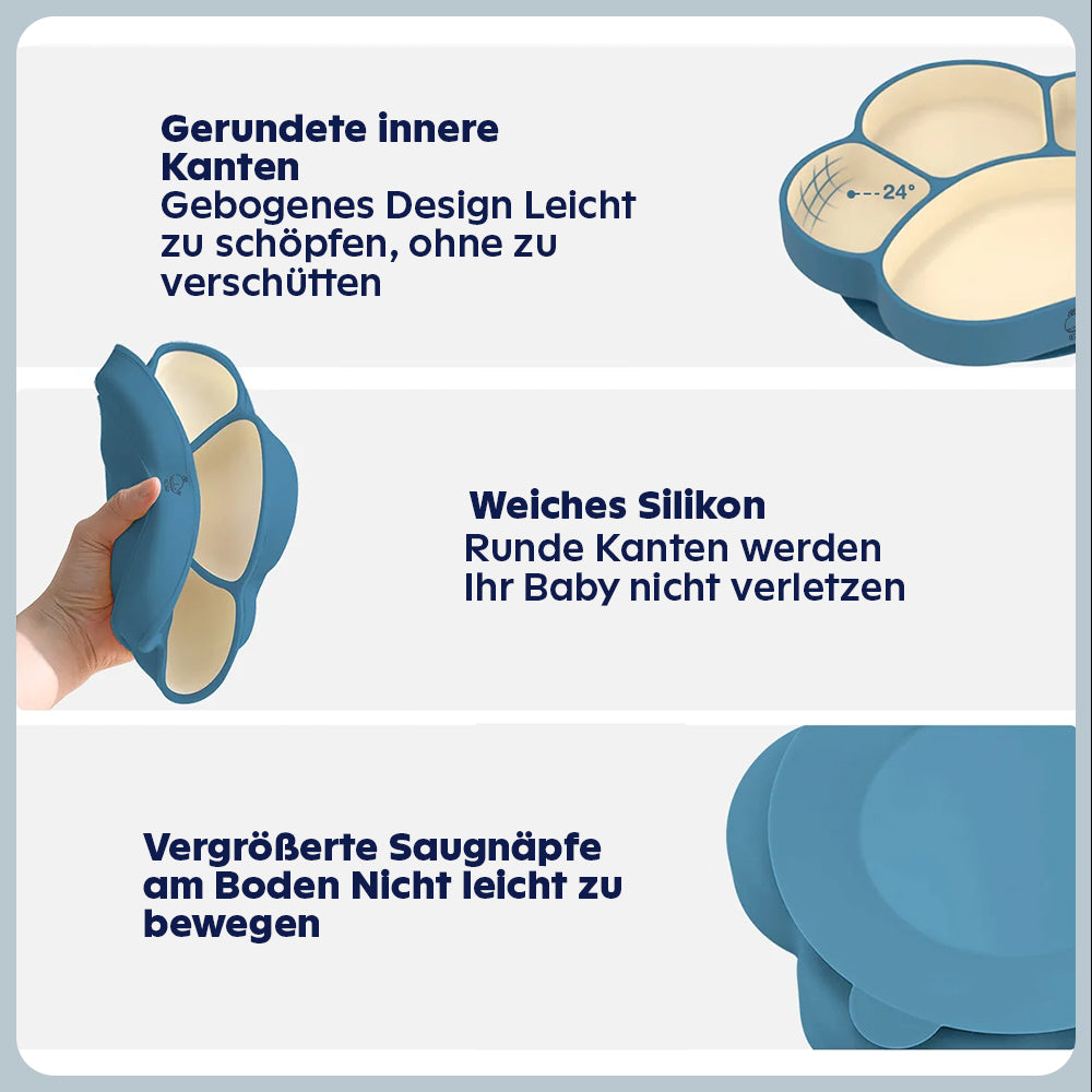 Komplettes Baby-Tischset – rutschfestes Silikon-Geschirr