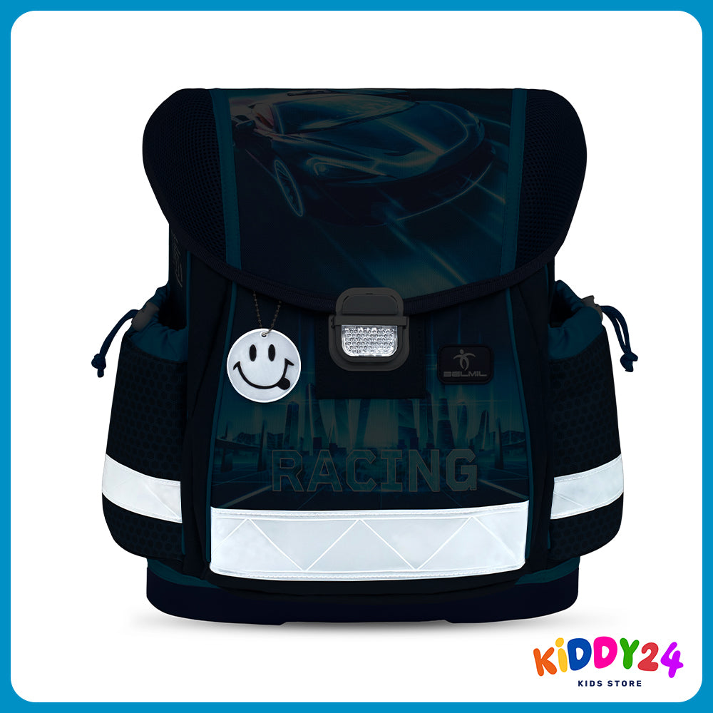 Ergonomisches Schulranzen-Set für Jungen – Racing Blue Neon, leicht & bequem