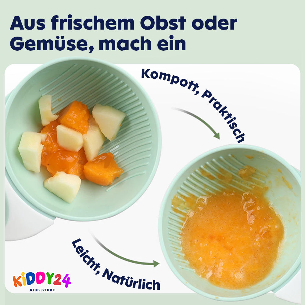 Baby Breischale mit Hand-Zerkleinerer – Frische Beikost einfach zubereiten