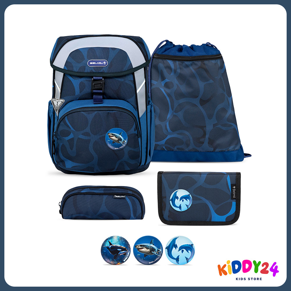 Ergonomisches Schulranzen-Set für Jungen – Maxi Wave Storm (5-teilig)