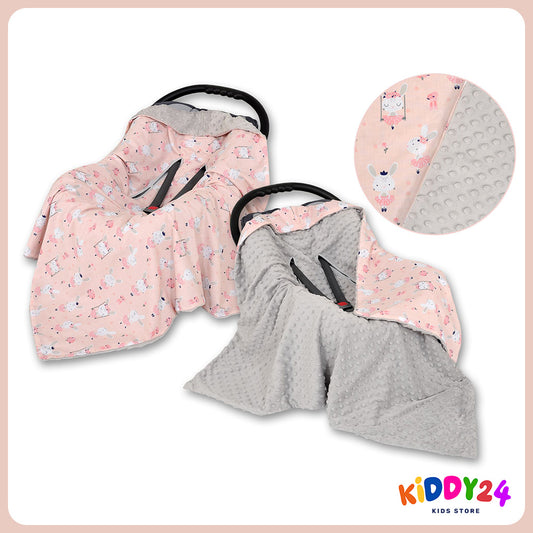 Ballerinen Rosa/Grey Wendedecke für Kindersitz – Weich, warm und praktisch