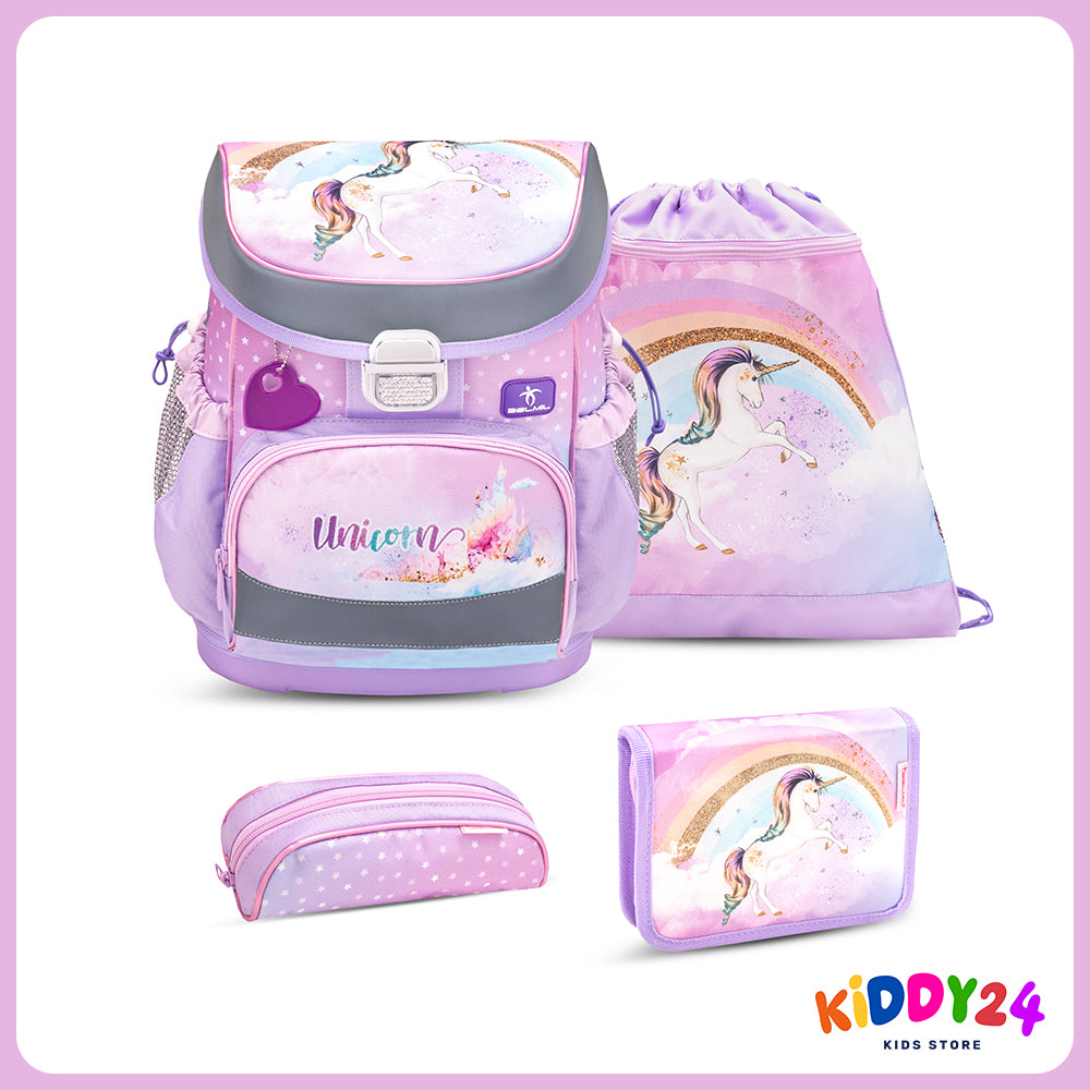 Ergonomisches Schulranzen-Set im „Rainbow Unicorn“-Design – komfortables Set für Mädchen
