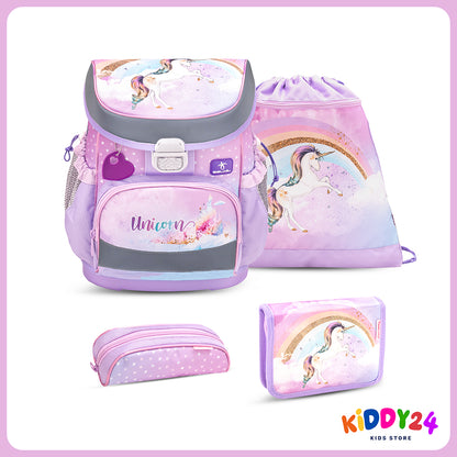 Ergonomisches Schulranzen-Set im „Rainbow Unicorn“-Design – komfortables Set für Mädchen