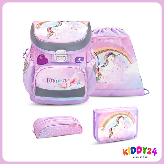 Ergonomisches Schulranzen-Set im „Rainbow Unicorn“-Design – komfortables Set für Mädchen