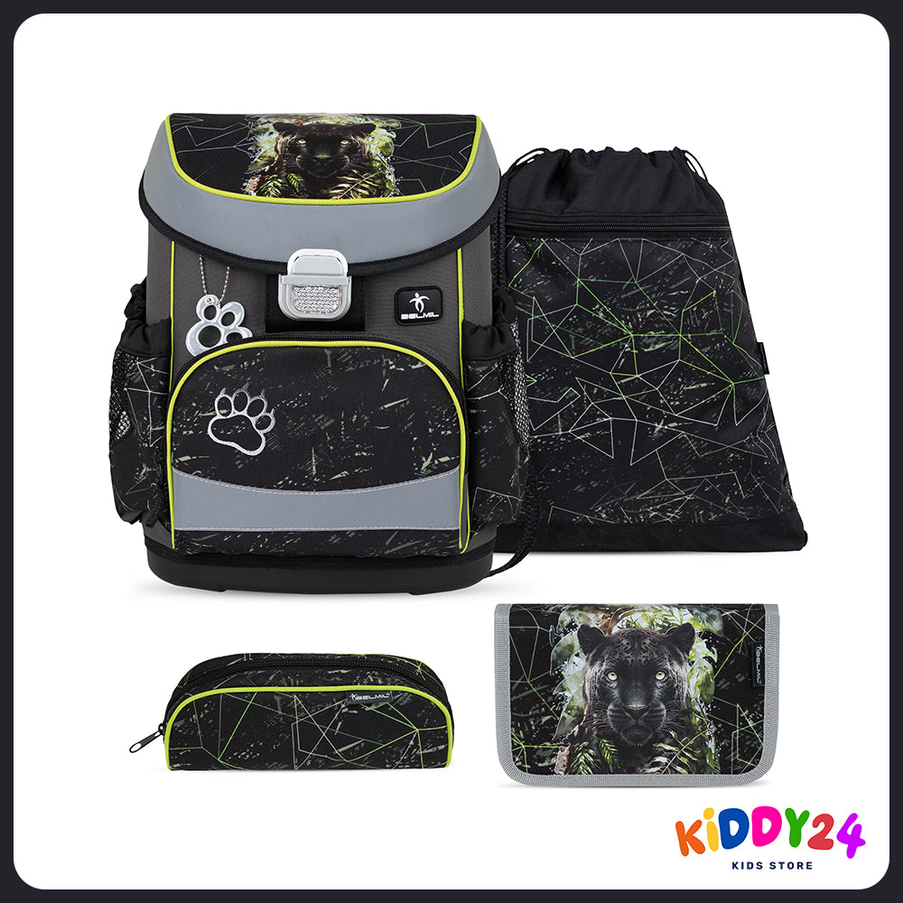 Ergonomisches Schulranzen-Set für Jungen – Black Panther, leicht & bequem