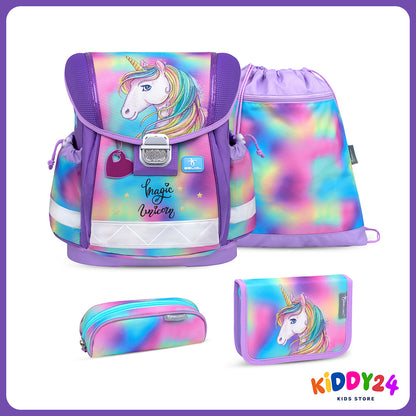 Ergonomisches Schulranzen-Set für Mädchen – Classy Rainbow Color (4-teilig)