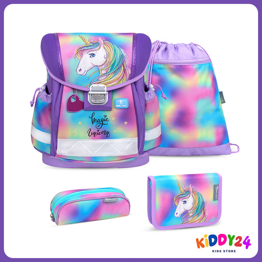 Ergonomisches Schulranzen-Set für Mädchen – Classy Rainbow Color (4-teilig)