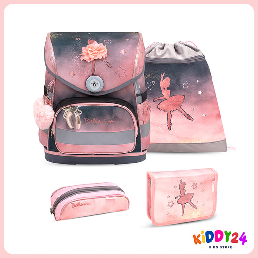 Ergonomisches Schulranzen-Set für Mädchen im eleganten Ballerina-Design – Black/Pink