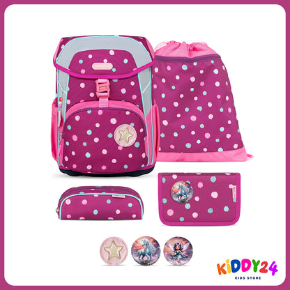 Ergonomisches Schulranzen-Set für Mädchen – Maxi Starry Bubbles (5-teilig)