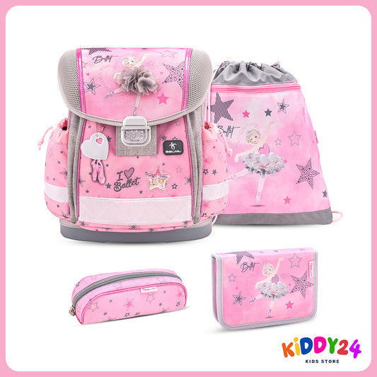 Ergonomisches Schulranzen-Set für Mädchen – Classy Ballet Light Pink (4-teilig)