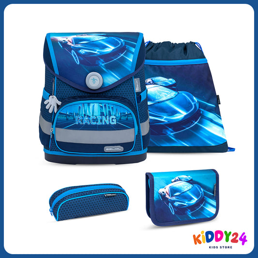 Ergonomisches Schulranzen-Set für Jungen – Racing Blue Neon