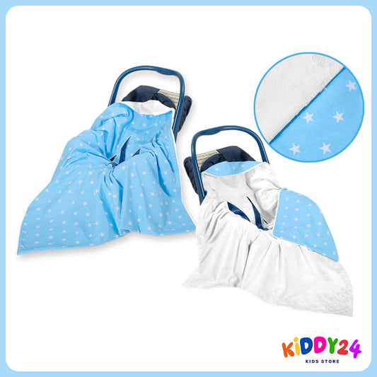 Sternchen Blue Wendedecke für Kindersitz – Weich, warm und praktisch