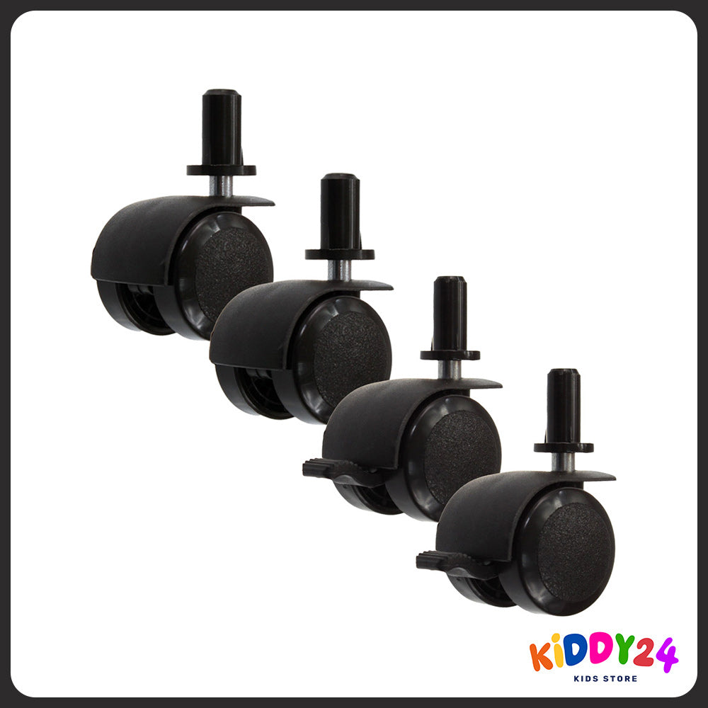 Babybettchenrolle 4er-Set Schwarz – Sicherer Halt & Eleganz fürs Kinderbett