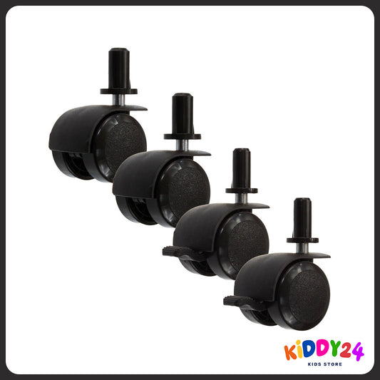 Babybettchenrolle 4er-Set Schwarz – Sicherer Halt & Eleganz fürs Kinderbett