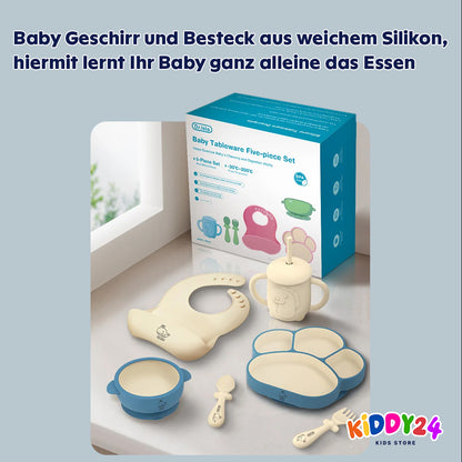 Komplettes Baby-Tischset – rutschfestes Silikon-Geschirr