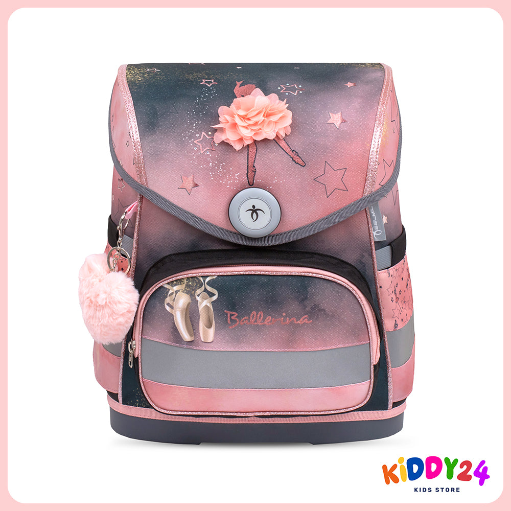 Ergonomisches Schulranzen-Set für Mädchen im eleganten Ballerina-Design – Black/Pink