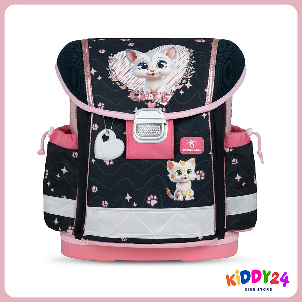 Ergonomisches Schulranzen-Set für Mädchen – Classy Cute Kitten (4-teilig)