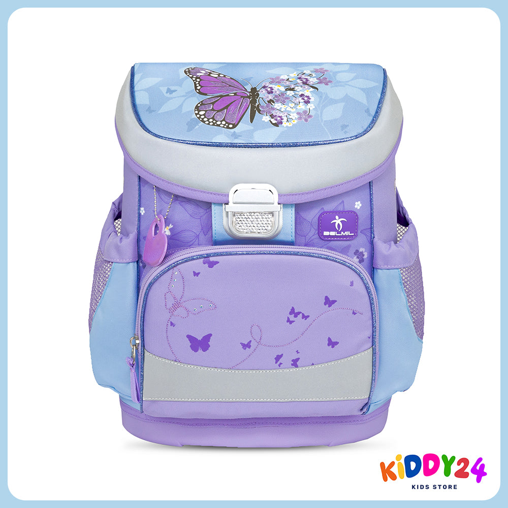 Ergonomisches Schulranzen-Set im „Purple Blue Butterfly“-Design – komfortables Set für Mädchen