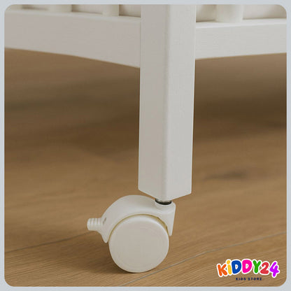 Babybettchenrolle 4er-Set Weiß – Sicherer Halt & Eleganz fürs Kinderbett