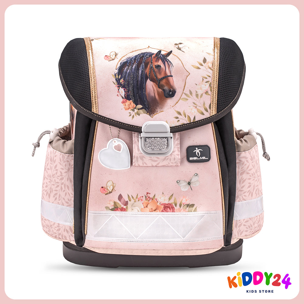 Ergonomisches Schulranzen-Set für Mädchen – Classy Horse Chestnut (4-teilig)