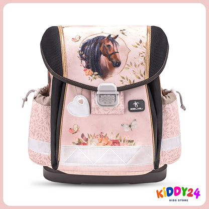 Ergonomisches Schulranzen-Set für Mädchen – Classy Horse Chestnut (4-teilig)