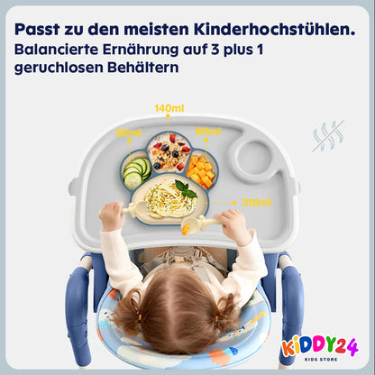 Komplettes Baby-Tischset – rutschfestes Silikon-Geschirr