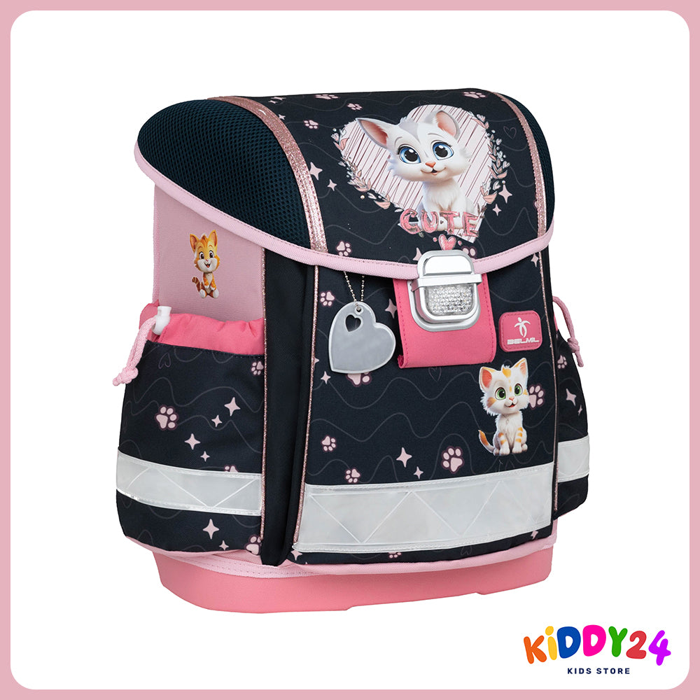 Ergonomisches Schulranzen-Set für Mädchen – Classy Cute Kitten (4-teilig)