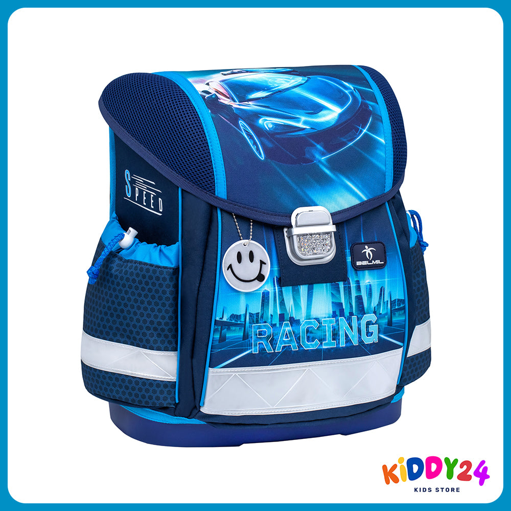 Ergonomisches Schulranzen-Set für Jungen – Racing Blue Neon, leicht & bequem