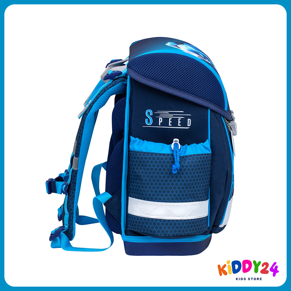 Ergonomisches Schulranzen-Set für Jungen – Racing Blue Neon, leicht & bequem