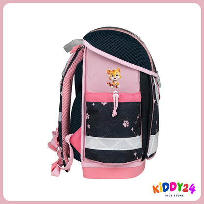Ergonomisches Schulranzen-Set für Mädchen – Classy Cute Kitten (4-teilig)