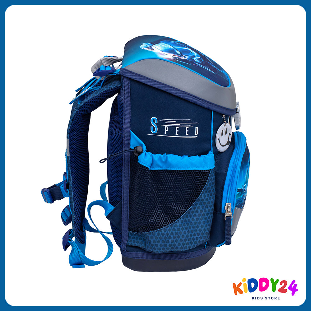 Ergonomisches Schulranzen-Set „Racing Blue Neon“ – leicht, bequem & perfekt für Jungen