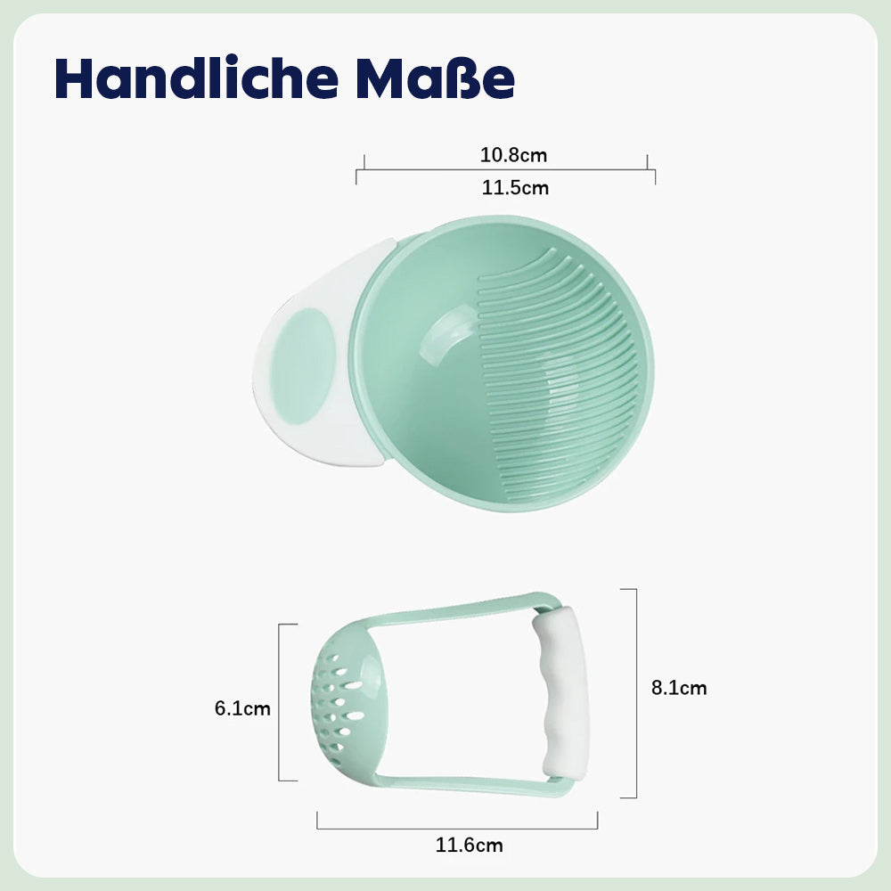 Baby Breischale mit Hand-Zerkleinerer – Frische Beikost einfach zubereiten