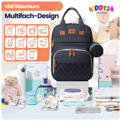 3-in-1 Wickelrucksack mit faltbarem Babybett – Perfekt für unterwegs