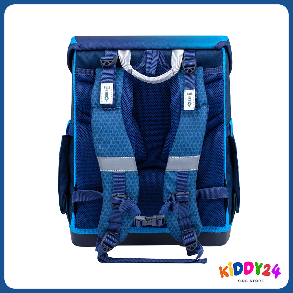 Ergonomisches Schulranzen-Set für Jungen – Racing Blue Neon