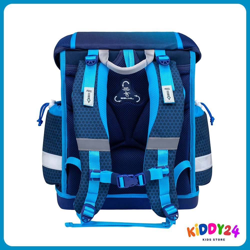 Ergonomisches Schulranzen-Set für Jungen – Racing Blue Neon, leicht & bequem