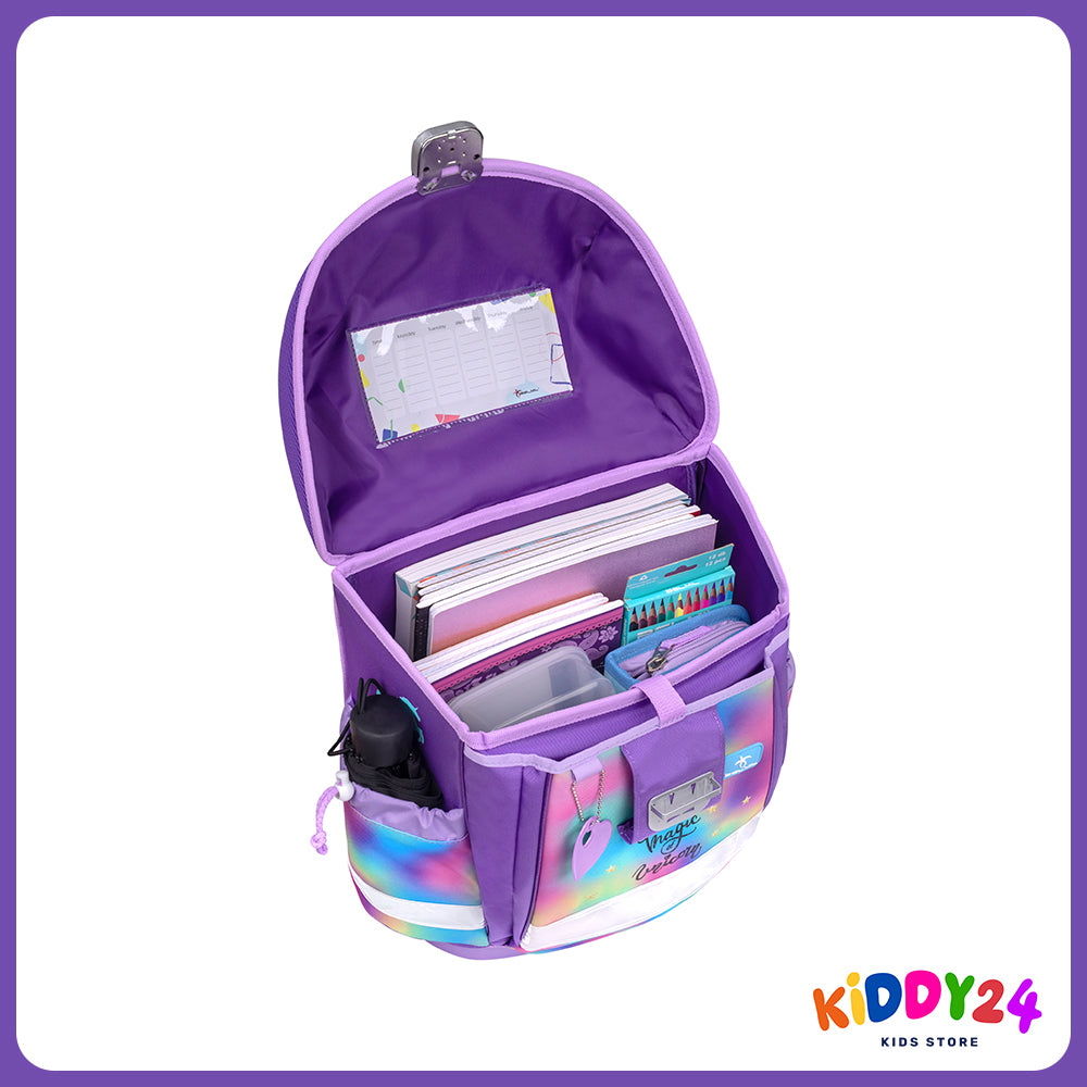 Ergonomisches Schulranzen-Set für Mädchen – Classy Rainbow Color (4-teilig)