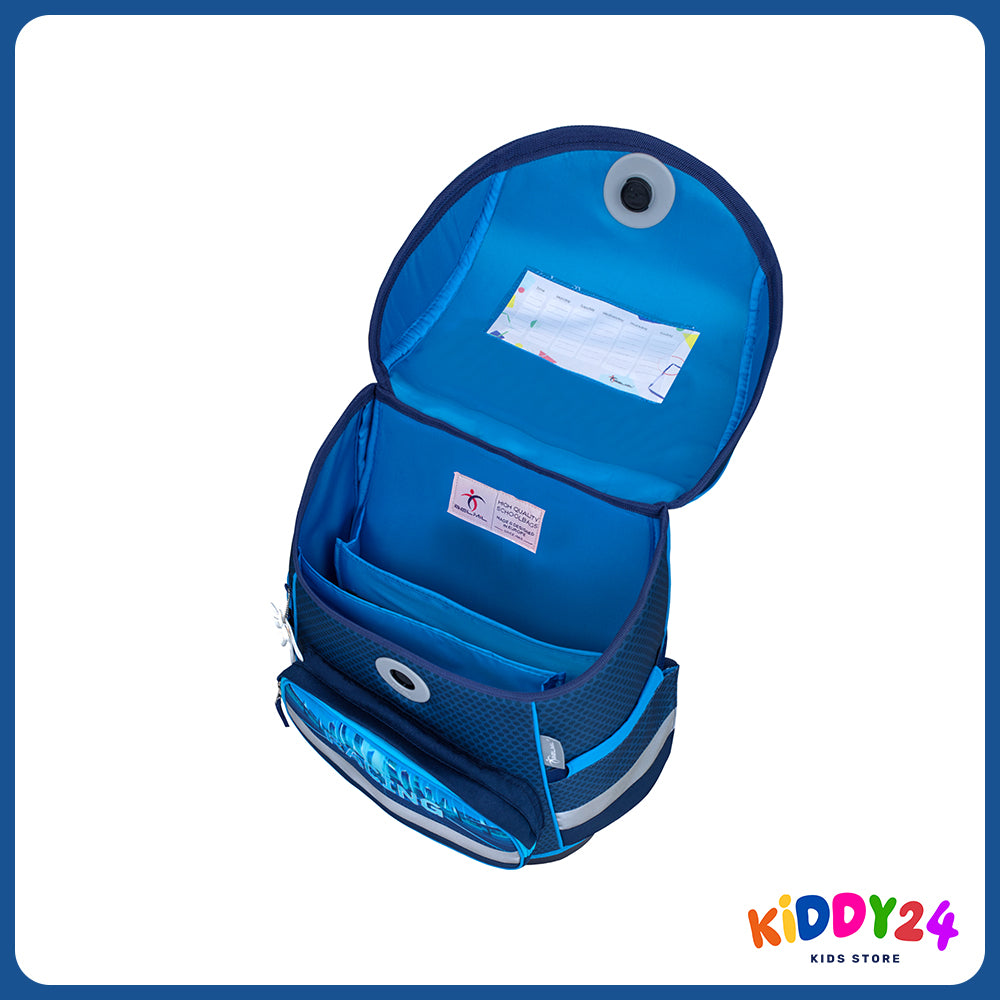 Ergonomisches Schulranzen-Set für Jungen – Racing Blue Neon