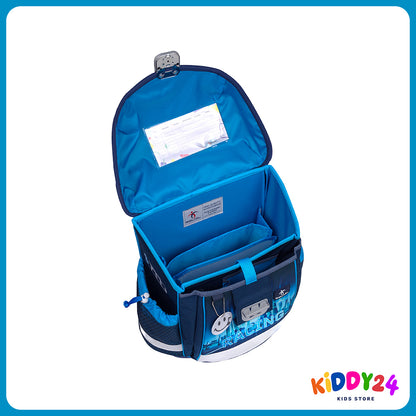 Ergonomisches Schulranzen-Set für Jungen – Racing Blue Neon, leicht & bequem