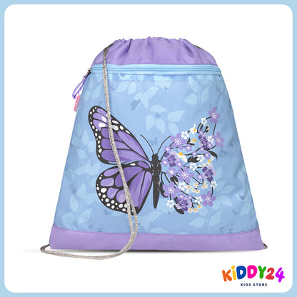 Ergonomisches Schulranzen-Set im „Purple Blue Butterfly“-Design – komfortables Set für Mädchen